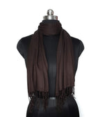 Chandwasia Linen Rayon Scarf for Men & Women | Lightweight Viscose Fabric Stole, Shawl & Wrap | Soft & Breathable | All-Season Summer & Winter Wear (Brown)