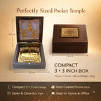DK trades Gold Coated Ganesh Laxmi Sarswati for Diwali Pooja Box Premium Gold Laxmi Ganesh Sarswati for Diwali Pooja Box| Pocket Temple Laxmi Ganesh Sarswati with Charan Paduka |Unique Home, Office