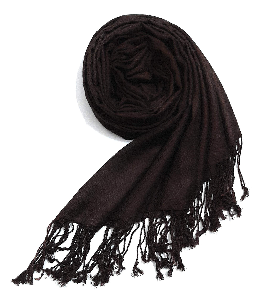 Chandwasia Viscose Scarf Stole & Shawl | Travel Office Casual Styling For Men Women Summer Winter Use | Viscose Fabric | 28x72 Inches | Self Design Sent Randomly Daily Drape Wraps | Brown