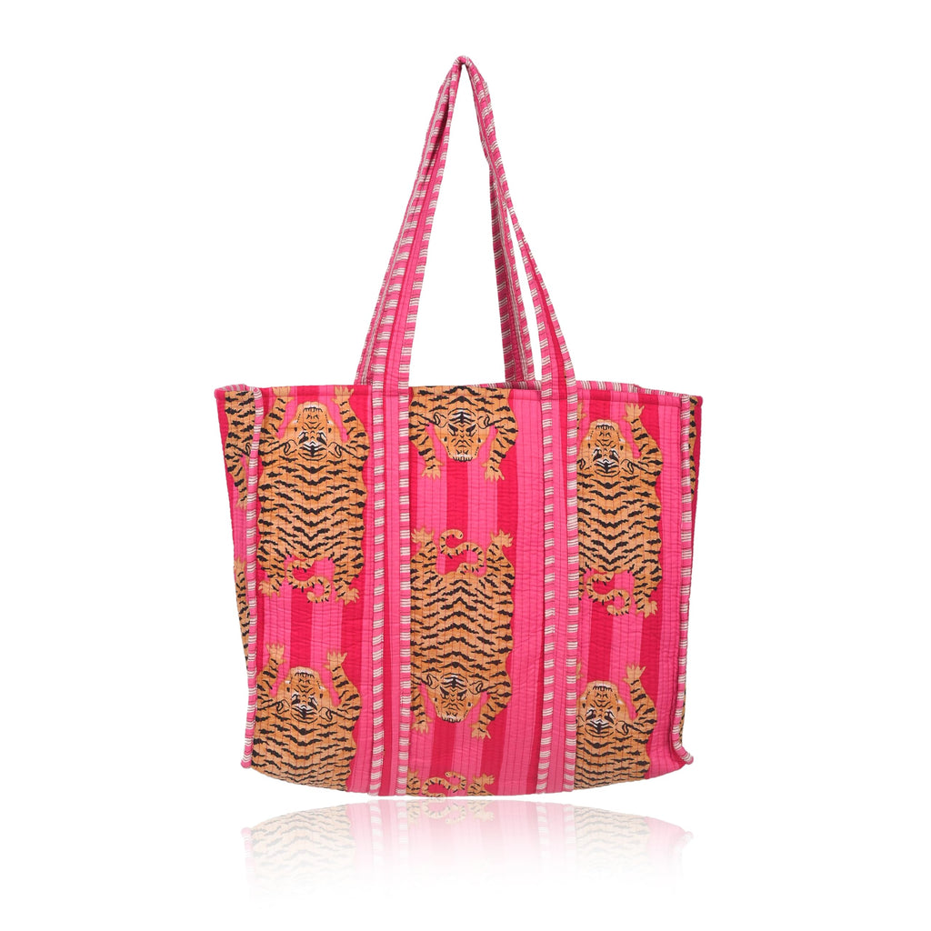 Women & Mens Beautiful Premium Cotton Printed Quilted Reversible Tote Bag|Carry Bag| Grocery Shopping Bag| Travel Bags 18x15x5.5 Inch