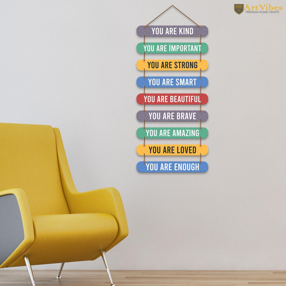 Artvibes Positive Quote Wall Hanging Wooden Art For Living Room | Office | Quotes Decor Item | Wall Illustrations | Office Decor | Wall Art Print | Inspirational quotes | Gift Items (WH_9312N)