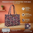 Stylique Large Jute Cotton Handbag for Women | Premium Canvas Tote Shoulder Bag | Office Laptop Shopping College Travel Purse | Reusable Spacious Daily Carry Organizer