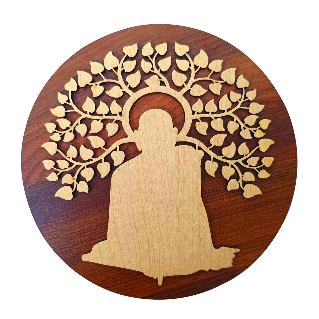 SWAGSTATION Swami Samarth MDF Spiritual Wall Hanging | Mandir & Home Temple Decor for Pooja Room, Office & Entrance (6 Inch)