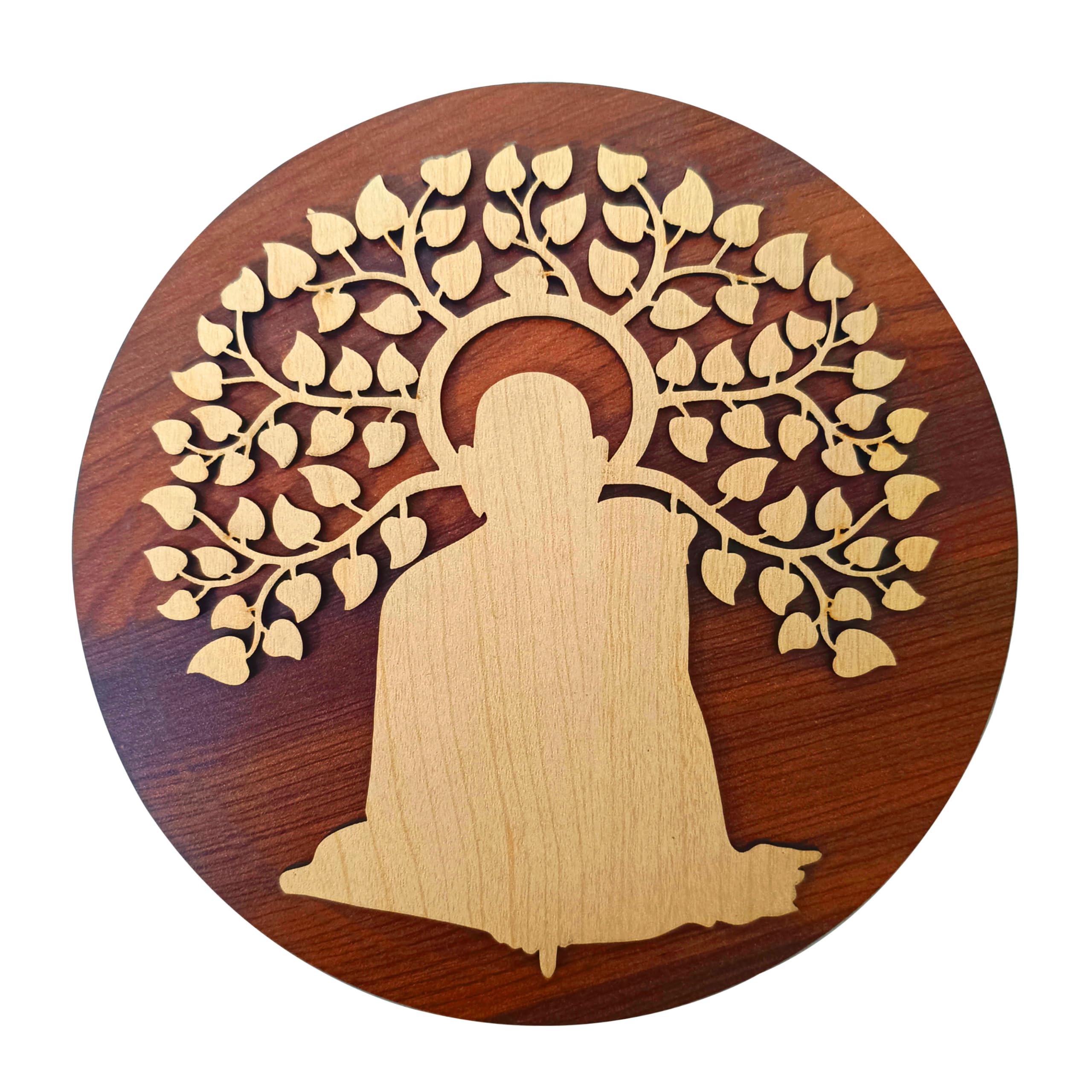 SWAGSTATION Swami Samarth MDF Spiritual Wall Hanging | Mandir & Home Temple Decor for Pooja Room, Office & Entrance (6 Inch)