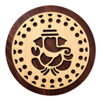 SOLOBOLO Lord Ganesha MDF Wall Hanging | Hindu God Ganesha Home Temple & Wall Decor for Pooja Room, Door Entrance & Living Room (8 Inches)