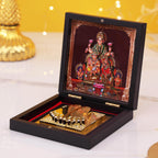 MOSKAI 3D Kuber Laxmi Charan Paduka Pocket Temple Frame Box | Kuber Laxmi Charan Paduka with Divine Darshan | Premium ABS Polymer Frame | Pooja Room Decor | Diwali Gift | Housewarming Gift