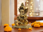 KridayKraft Ganesha Metal Action Statue,Ganpati Murti For Pooja Room & Decor Your Home,Office,Religious Idol Gift Article,Showpiece Figunrines..., 8 Centimeters, Gold