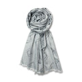 FAHABO Shimmer Geometric Woven Cotton Blend Scarf for Women – Lightweight Hijab & Stole Wrap | 73 x 29 Inches (Light Grey)