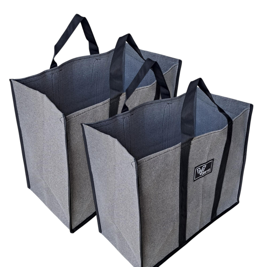VORIYO Travel Shopping Grocery Tote Bag Foldable for Multipurpose Shopper Bag Eco Cotton Daily Use with Strong Handles (Pack Of 2) (TV02SC)