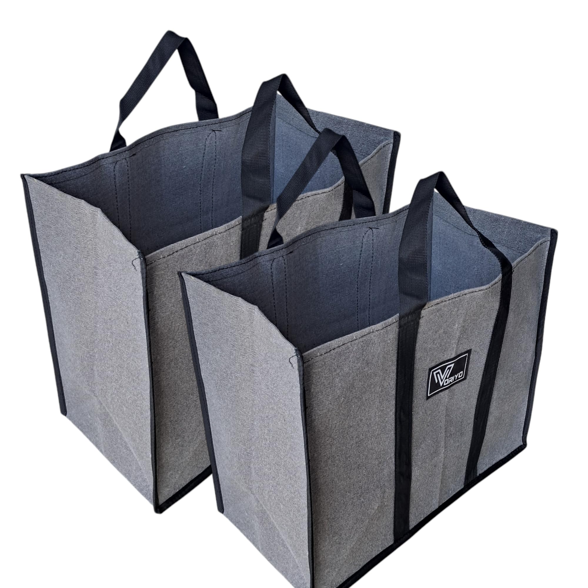 VORIYO Travel Shopping Grocery Tote Bag Foldable for Multipurpose Shopper Bag Eco Cotton Daily Use with Strong Handles (Pack Of 2) (TV02SC)