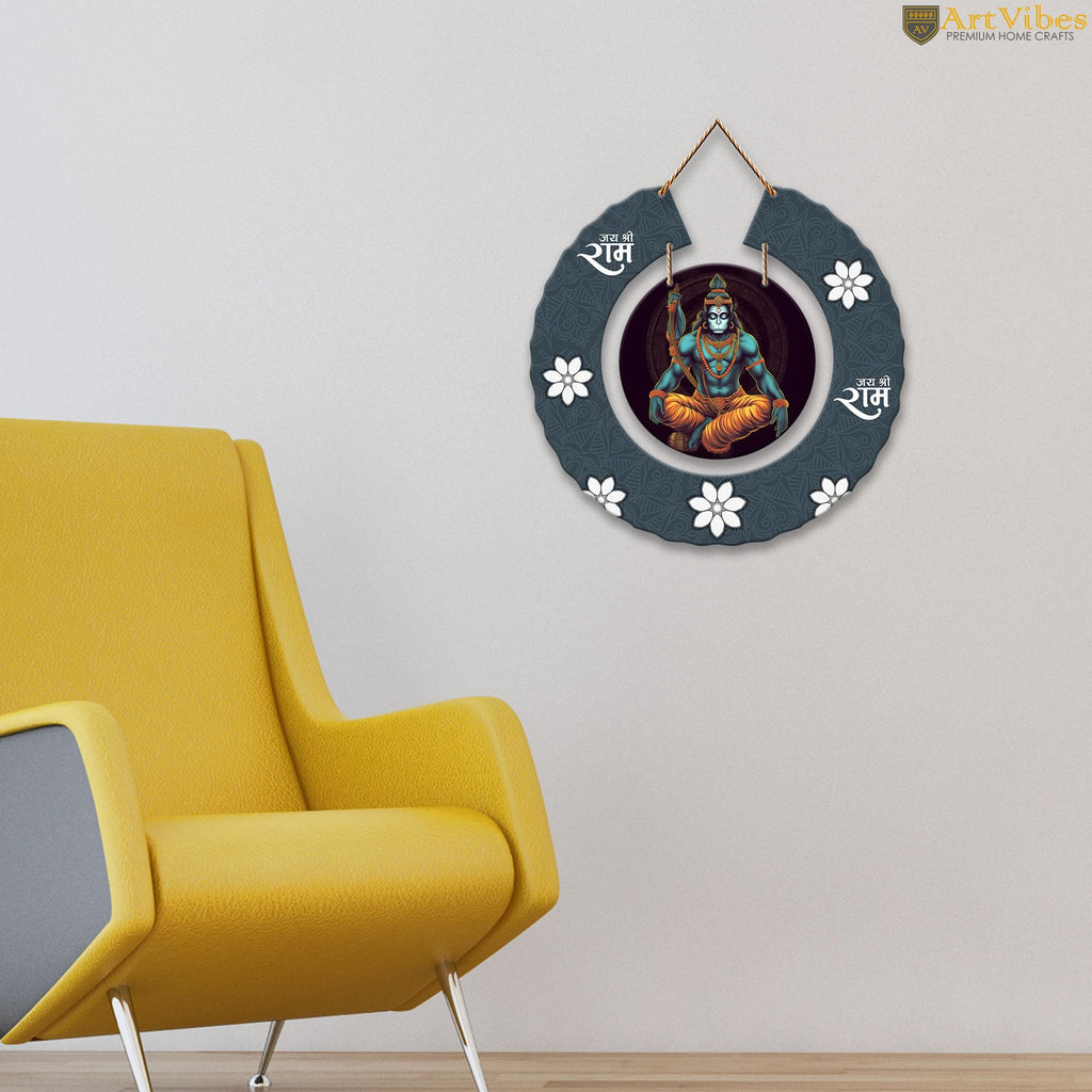 Artvibes Bajrangbali Round Shape MDF Wooden Wall Art for Home Decoration | Spiritual Decor Items | Wall Art Paintings | Wall Poster | Wall Accents| Stylish Modern Artwork | Gift Items (WH_9811N)