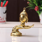 KridayKraft Hand Buddha Statue Face on Hand Showpiece for Feng Shui or Vastu/Hand Buddha Idol Buddha Statue for Home Decor (Golden)