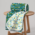 Divine Casa 120 GSM Microfiber Double Dohar | Soft & Lightweight Throw Blanket | Cozy & Breathable | All-Season Comfort | 220 x 205 CM | Geometric Maze Pattern | Teal Green & White Kafalo
