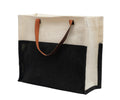 JUTEKA Stylish, Black,Durable, Multipurpose Hand Bag for Lunch, Shopping, Eco Friendly Jute Bag with Leather Handles……
