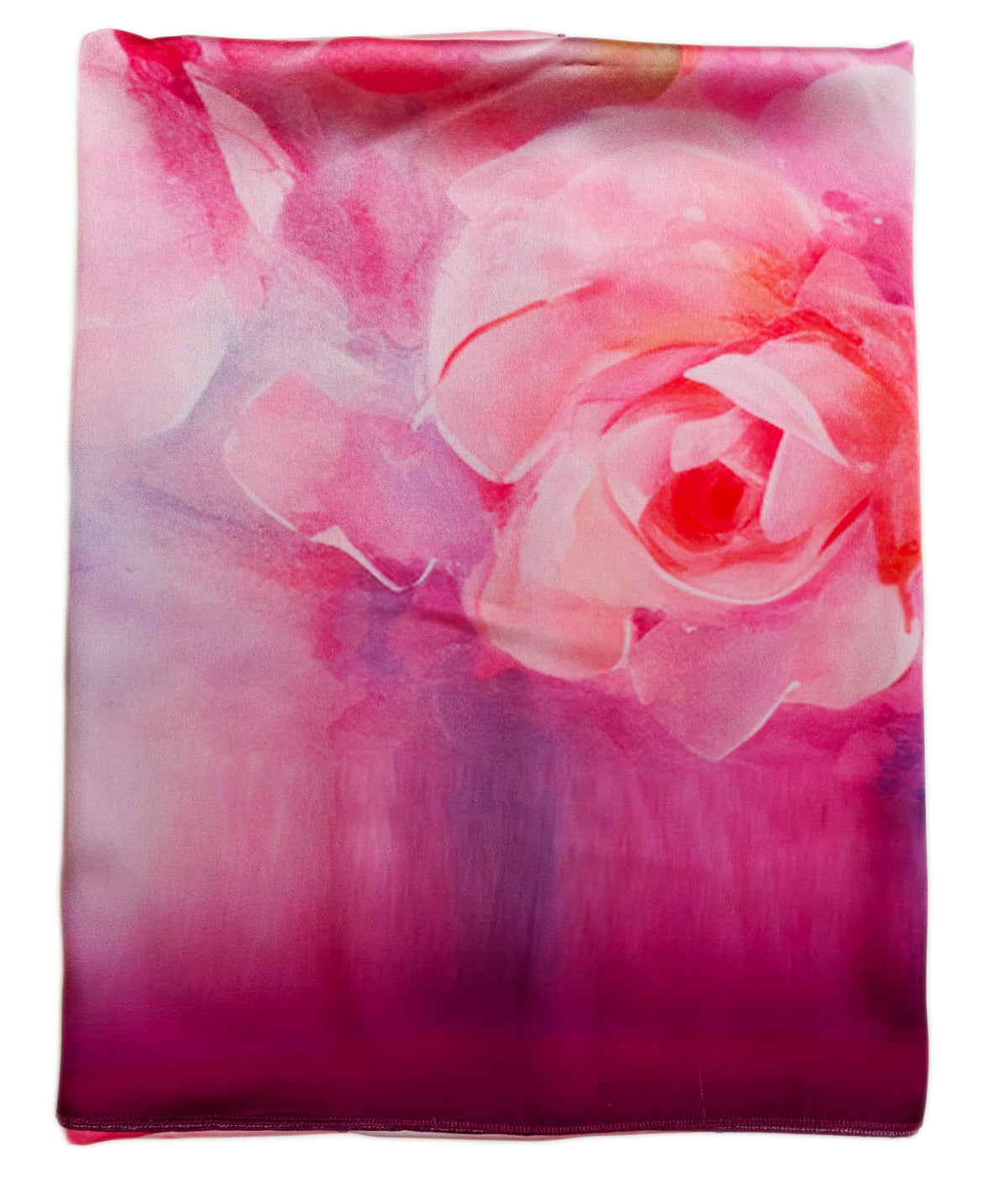 ONE ECHELON Satin Silk Women's Lightweight Long Scarf (Blooming Roses)