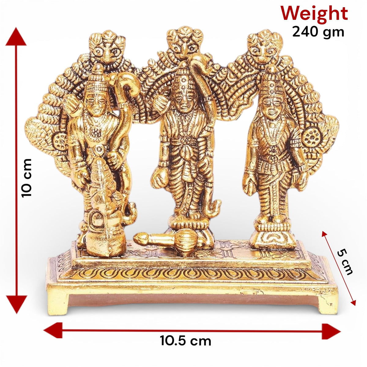 KridayKraft Shri Ram Darbar Metal Statue for Pooja,Lord Rama Laxman Sita & Hanuman Murti Religious Idol for Home,Office Decor,Shopiece Figurines,Gift Article...