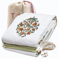 TOAIArt Premium Jaipuri Dohar | AC Blanket Summer Quilt | Hand Block Printed | 3 Layers | Reversible | 150GSM 100% Mulmul Cotton | 100% Cotton Flannel Filling | Single 60 X 90|Earthy Mugal Motif Kafalo