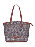 ZOUK Lattice Lace Printed Vegan Multicolor Classic Travel Tote For Women's Ladies