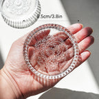 FUNKYFINDS Candle Plate 3.8 Inch Glass Candle Holders for Pillar Candles Candle Coaster Holder Round Candle Stand for Table Centerpieces, Wedding, Party, and Home Decor (Set of 2)