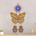 Artvibes Butterfly Evil Eye Wall Hanging for Home Entrance | Lucky Charm MDF Wall Decor | Boho Vastu Wall Art for Living Room | Bedroom | Office & Main Door | Gift Item (WH_8582N)