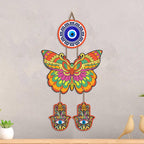 Artvibes Butterfly Evil Eye Wall Hanging for Home Entrance | Lucky Charm MDF Wall Decor | Boho Vastu Wall Art for Living Room | Bedroom | Office & Main Door | Gift Item (WH_8582N)