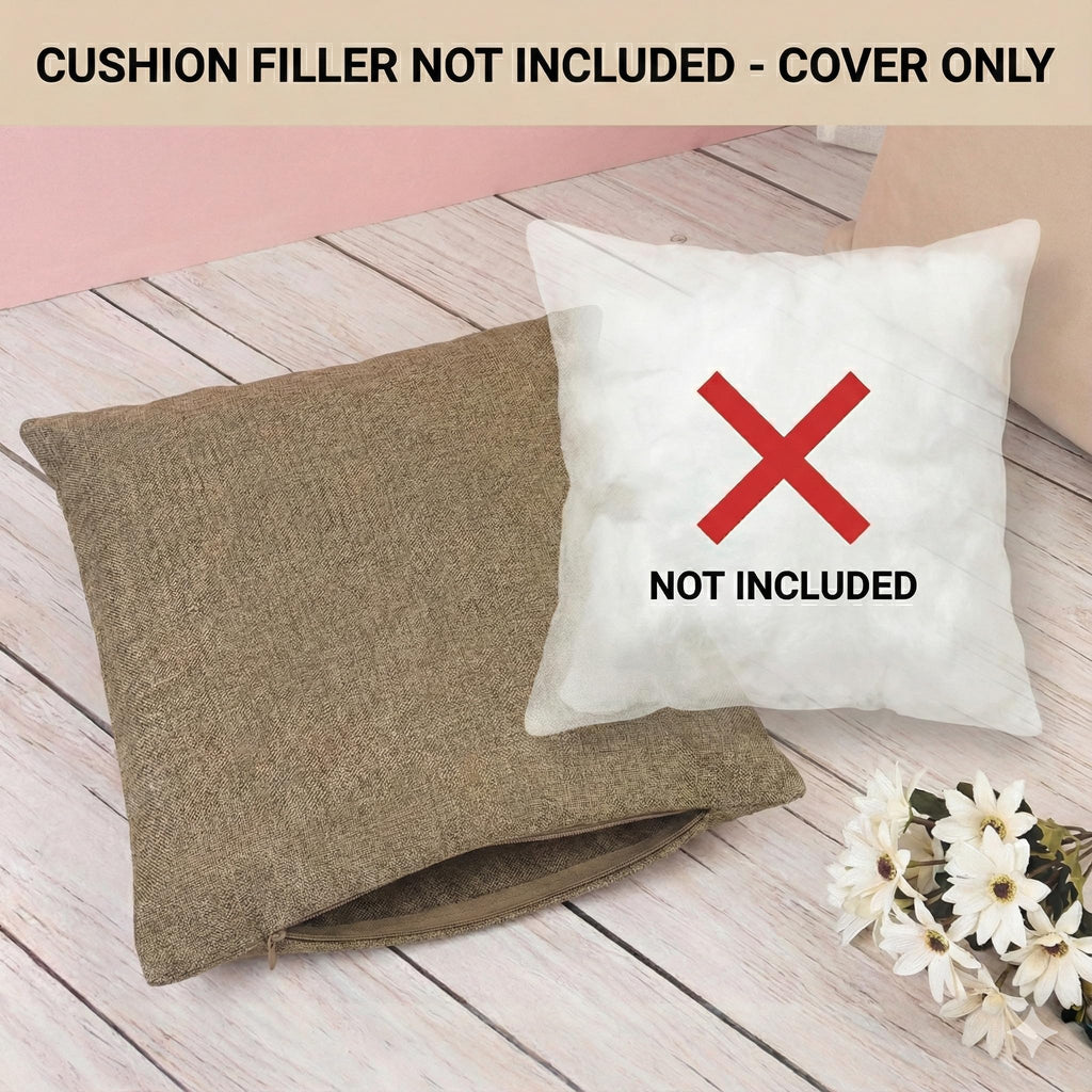 CASA-NEST Jute Cushion Cover 24x24 (Pack of 2) (Coffee) JUTEREV24