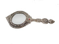 Prince White Metal Ladies Hand Mirror Silver Color
