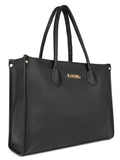 LEGAL BRIBE Women Textured Classic Tote Bag (Black)