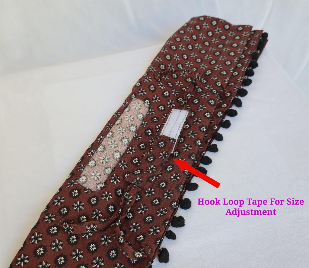 Switchon Rayon Innovative scarf for Women with closer Hook and Loop Tape size adjustable (Dried mustard and black)