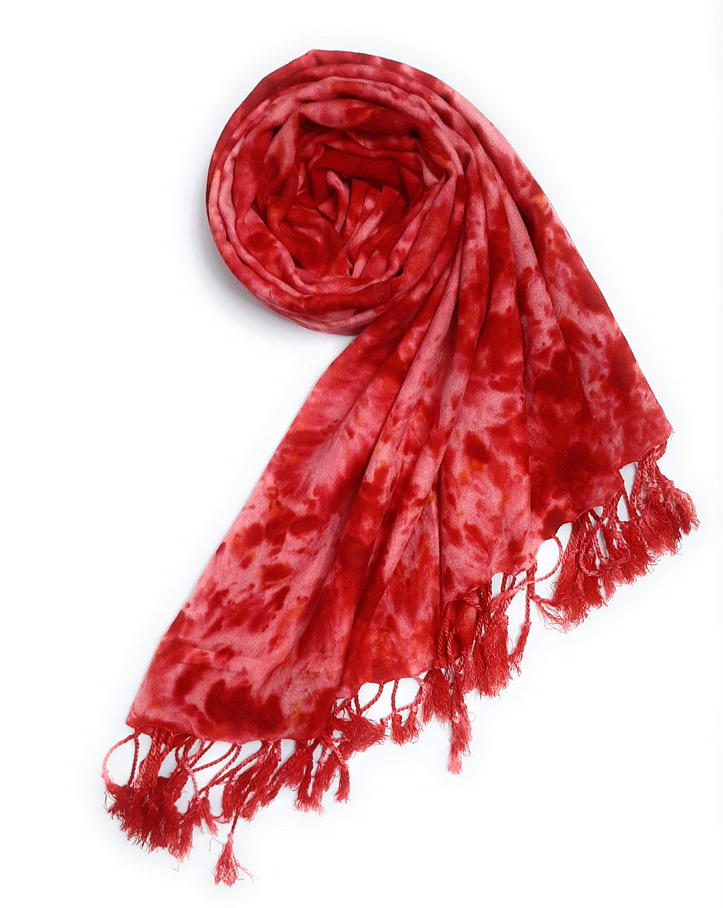 Chandwasia Rayon Batik Design Scarf for Men & Women | Lightweight Stole, Shawl & Wrap | Soft Breathable Fabric for Summer & Winter Wear | 28 x 72 Inches | Red
