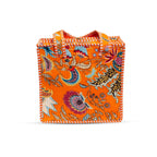 Cotton Quilted Tote Bag for Women | Lightweight Reusable Shoulder Handbag | Durable Eco-Friendly Shopping Bag | Large Capacity Travel, Office & Daily Use Carry Bag | Stylish Utility Tote (Orange)
