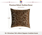 RD TREND® Premium Velvet Cushion Covers Set of 5 | Soft Decorative Throw Pillow Covers for Sofa, Bed & Living Room | Cushion Cover 16 inch x 16 inch (40x40 cm) Chocolate Brown