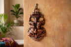 KridayKraft Metal Nazar Battu with Naag Ganesha for Evil Eye Protection and Nazar Suraksha, Suraksha Kawach Mask for Home, Office Wall & Door Hanging Decor, Vastu Showpiece (Copper)