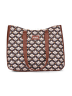 ZOUK Bidri Kaiser Getaway Handbag | Jute | Vegan Leather Handcrafted Tote Bag | Black and White