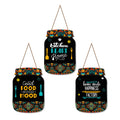 Artvibes Good Food Good Mood Quote Printed Wooden Wall Hanging for Kitchen | Cafe | Restaurant | Dining Room | Quotes Decor Item | Wall Poster | Food Quotes Decoration | Gift Items(WH_8920N), Set of 3