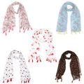 SAHIL SCARF Premium Multicolor Scarf Lightweight & Comfortable for All Seasons Combo of 5 (180x55cm)