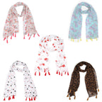 SAHIL SCARF Premium Multicolor Scarf Lightweight & Comfortable for All Seasons Combo of 5 (180x55cm)