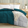 Luxury 100 GSM Summer Comforter Single Bed All Season AC Comforter/Blanket/Duvet Soft & Breathable Lightweight (60 X 90 Inches) - Single Bed Comforter - Teal/Silver Grey Color Kafalo