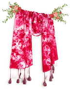Chandwasia Viscose Tie-Dye Neck Scarf for Men & Women | Lightweight All-Season Stole & Shawl | Soft, Breathable Hair, Head & Neck Scarf for Women & Girls - Light Magenta, Free Size
