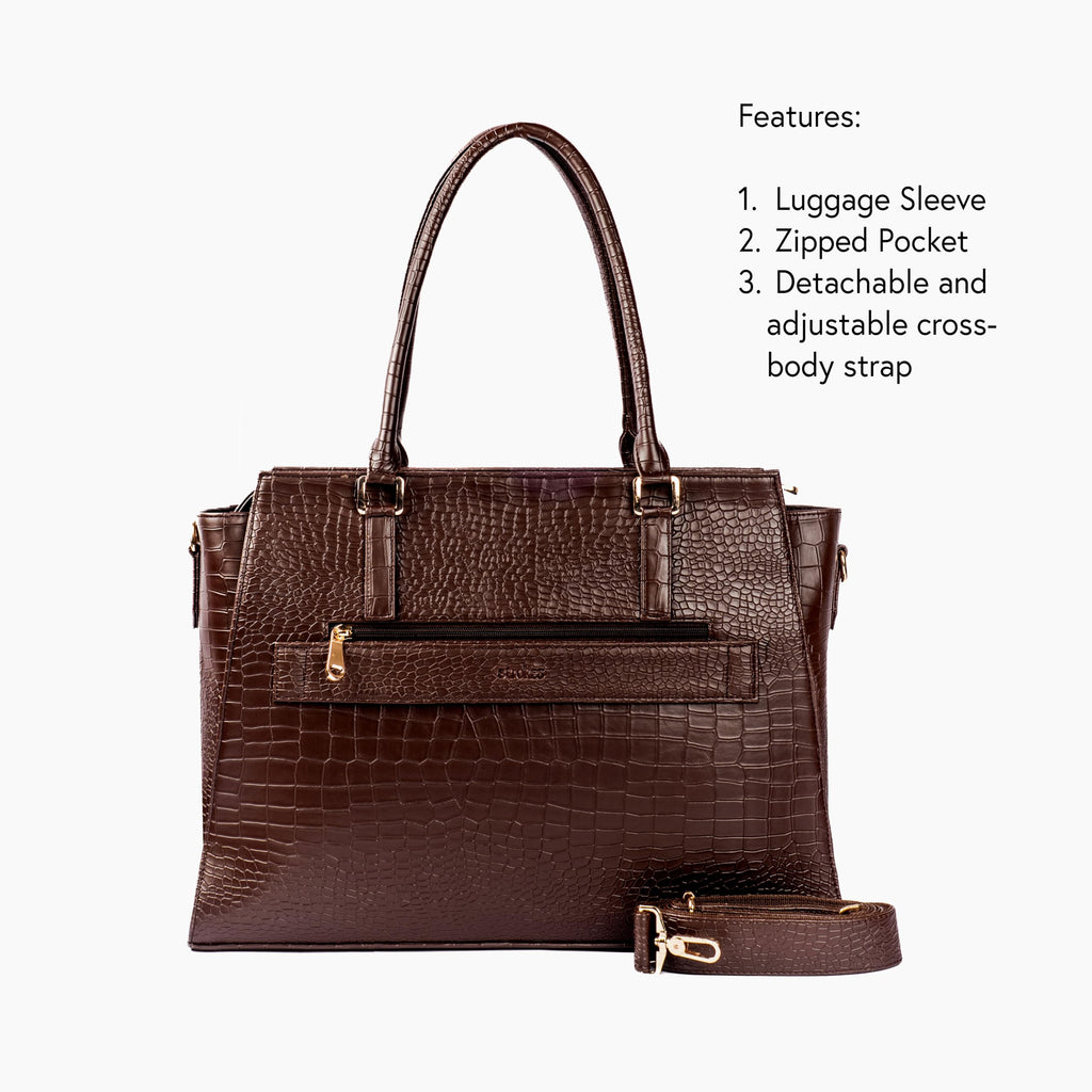 Strokes by Namrata Mehta Mahogany Mystique Grande Tote bag for 17 laptop
