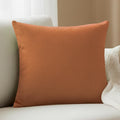 Yellow Weaves Cotton Canvas Decorative Cushion Covers, (16 X 16 Inches), Set of 1, Rust Brown