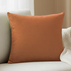Yellow Weaves Cotton Canvas Decorative Cushion Covers, (16 X 16 Inches), Set of 1, Rust Brown