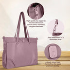 Premium Large Capacity Everyday Tote Bag for Women with Zipper Closure and Multi Pocket Storage (PINK)
