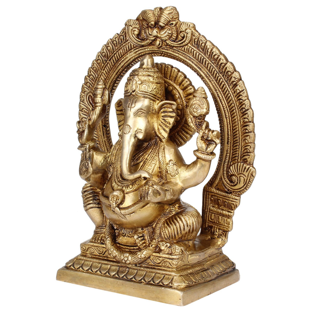 SVARUP Brass Ganesh Lord Ganesha Mangalkari Murti for Home, Living Room, Office Decor Showpiece Decoration,Diwali Gift 8.25 Inch
