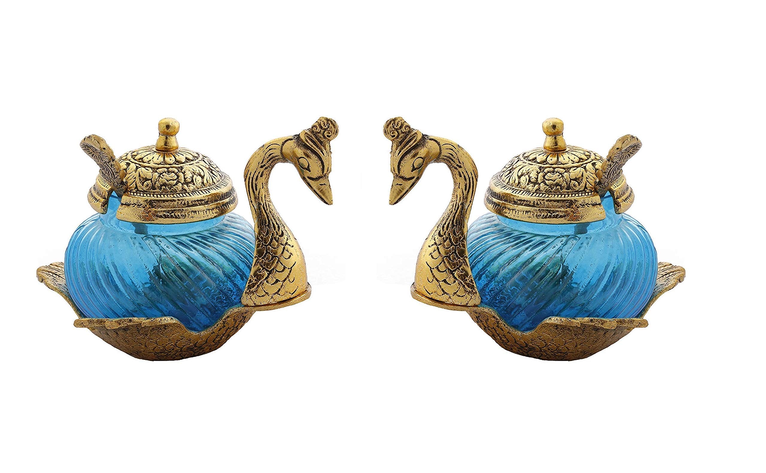 Prince Home Decor & Gifts Aluminum Oxidized Metal Golden Duck or Swan Spoon Holder (Gold)