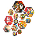 Artvibes Indian Folk Art Hexagon Shape MDF Wooden Wall Decor Items | Living Room | Office | Cafe | Scenery For Drawing Room | Wall Art Print | Artworks Hangings | Ideal Gifts (WPS_216N), Set of 13