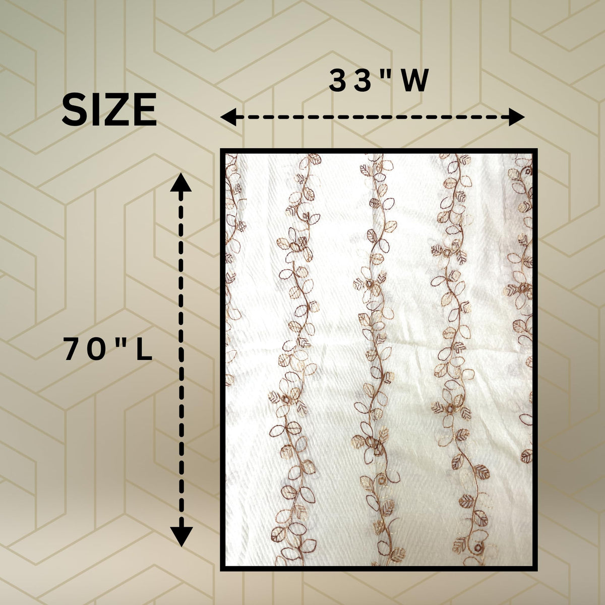 FAHABO Scarf for Women Stylish Pleated Viscose Cotton with Embroidery and Tassels | Hijab Scarf | Stole | Soft, Lightweight, and Latest Scarves | 72 x 33 Inches (Fairy Tale White)
