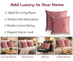 RD TREND® Premium Velvet Cushion Covers Set of 5 | Soft Decorative Throw Pillow Covers for Sofa, Bed & Living Room | Cushion Cover 16 inch x 16 inch (40x40 cm) Dusty Rose