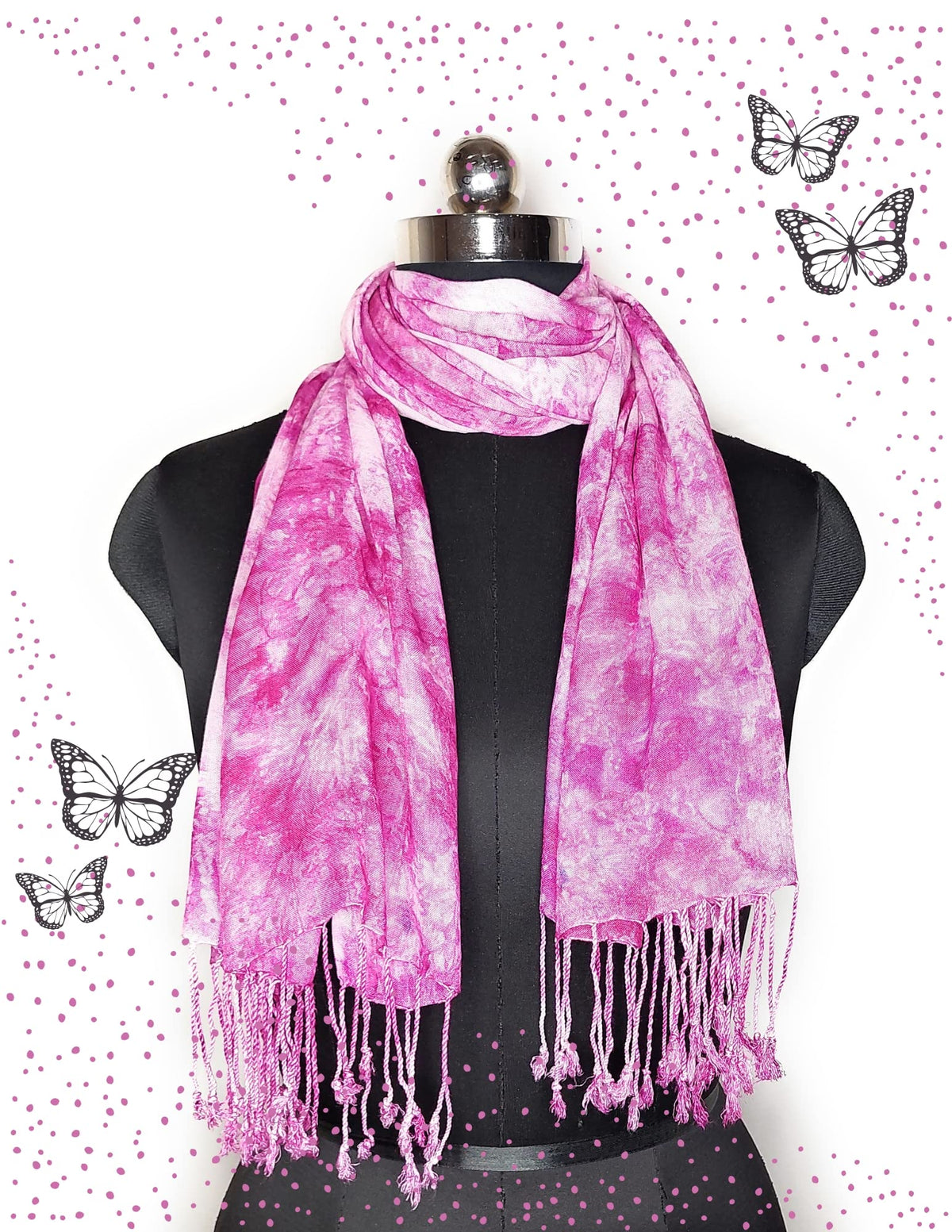 Chandwasia Rayon Shades Shibori Pattern Scarf Stole & Shawl | Viscose Fabric Unisex Accessory for Men and Women | Summer and Winter Wear