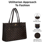 Lavie Signature Women's Kentucky Monogram Tote Laptop Bag | Tote Laptop Bag for Work | Ladies Purse | Stylish Shoulder Bag | Gift for Women